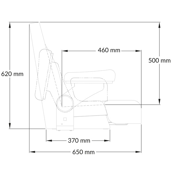 ESM Royal styrestol carbon sort/hvid