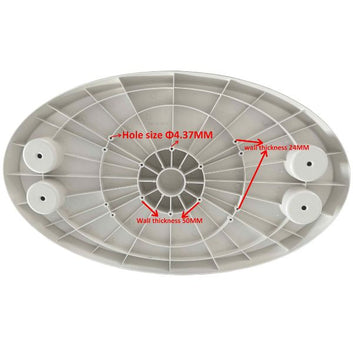 Springfield oval bordplade af hvid ABS