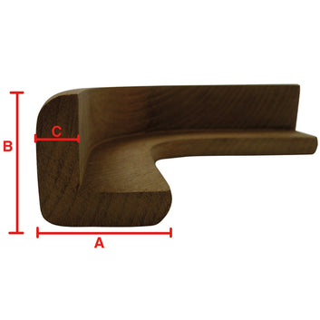 Roca Teak hjørne udvendig 50/90º, 22x7mm