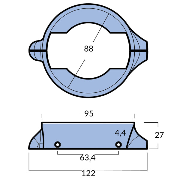 Tecnoseal Zinkring 2-delt til volvo 120s