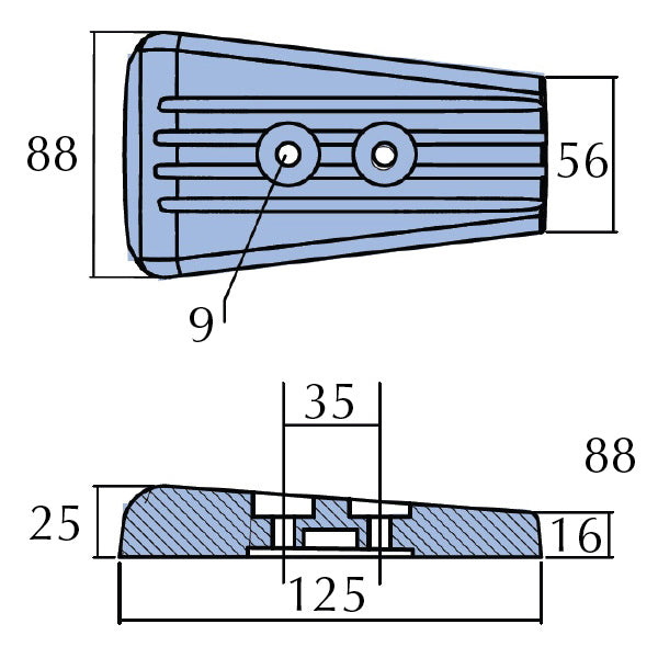 Tecnoseal Zinkanode volvo plade sx-A, dps-B og fwd