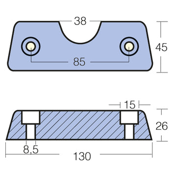 Tecnoseal Zinkanode volvo dpx 130x45mm 872139