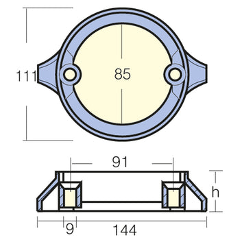 Tecnoseal Zinkring for 290 duo prop fra 2002