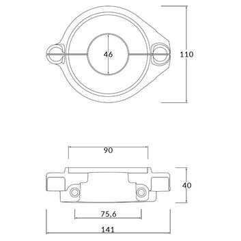 Tecnoseal zinkring 2-delt til Volvo sejlerdrev