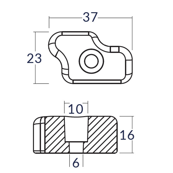 Tecnoseal Zinkanode til Flex O-Fold, 2 bladet