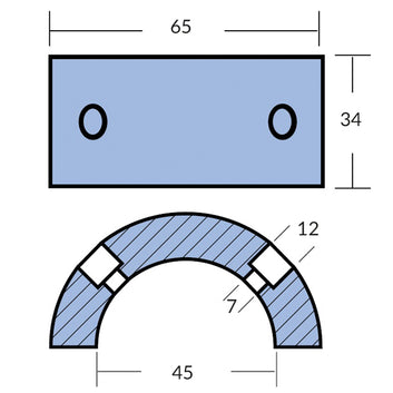 Tecnoseal Gori ringanode 3 bladet skrueaksel zink 15-16 1⁄2"