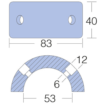 Tecnoseal Gori ringanode 3 bladet skrueaksel zink, 18-20