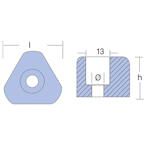 Tecnoseal Gori slutanode 3 bladet skrueaksel zink 18-20"