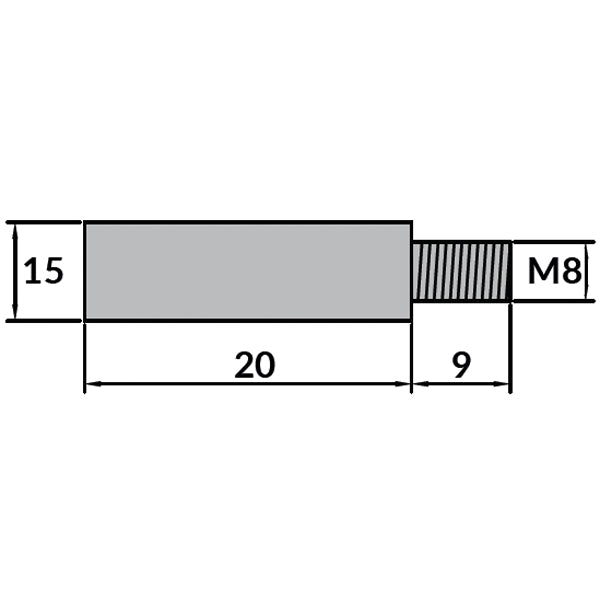 Tecnoseal Yanmar motorzink 20x15mm M8