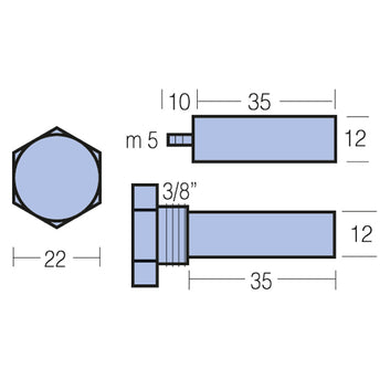 Tecnoseal motor zink komplet Bukh M5, 3/8"