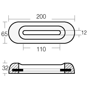 Tecnoseal zink til motorbåd, 200x65x32mm