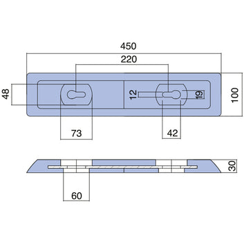 Tecnoseal zink til motorbåd, 450x100x12mm