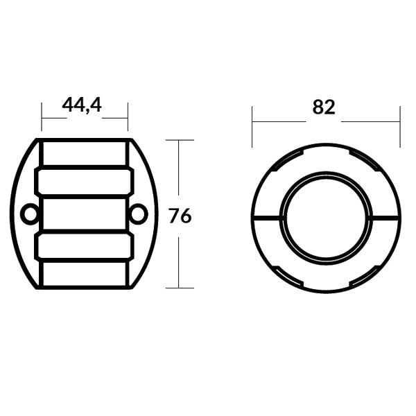 Tecnoseal zinkanode aksel 1 3/4" (44,40mm)