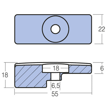 Tecnoseal zinkanode suzuki/john/evinrude 90 og 115hk