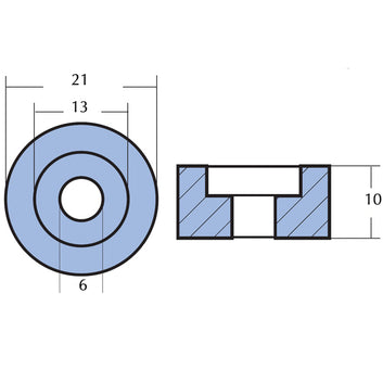 Tecnoseal zinkanode suzuki/johnson/evinrude