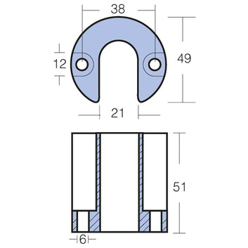 Tecnoseal zinkanode mercruiser bravo iii