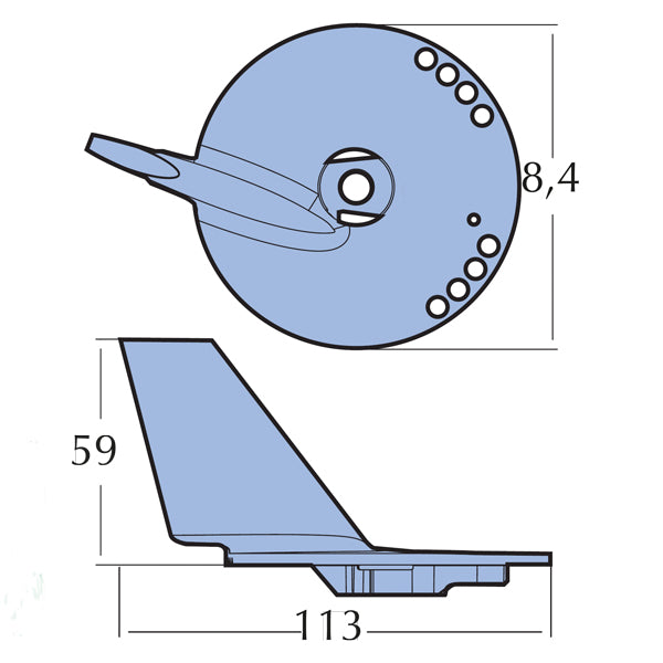 Tecnoseal Zinkanode johnson/evinrude/suzuki 60-140 4-takt 5