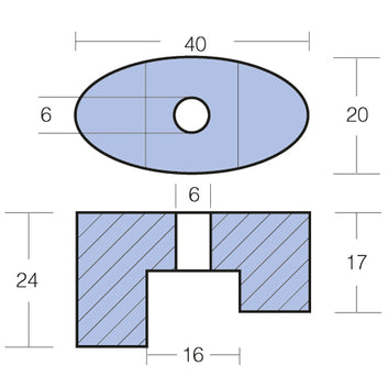 Tecnoseal zinkanode til bovpropel Vetus KW3