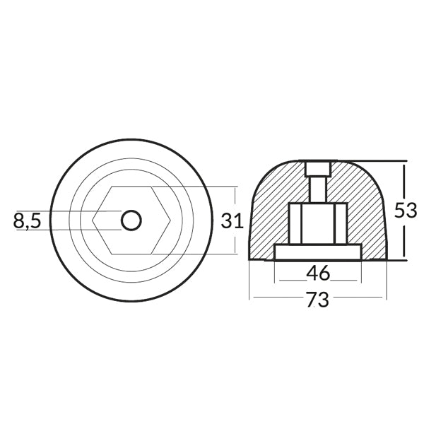 Tecnoseal Zinkanode sidepower/sleipner 501180