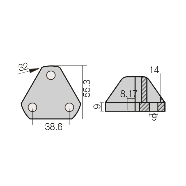 1852 Zink til flex-o-fold Ø55.3mm