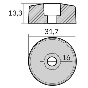 1852 Zink til flex-o-fold Ø31,7mm sæt
