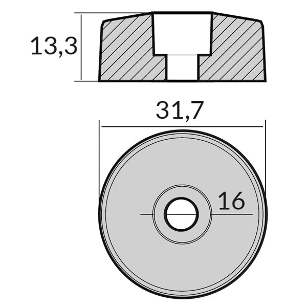 1852 Zink til flex-o-fold Ø31,7mm sæt