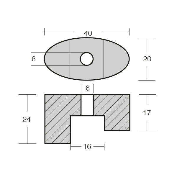 1852 Zink til Vetus bovpropel KW3