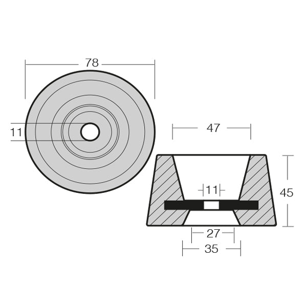 1852 Zinkring til Vetus