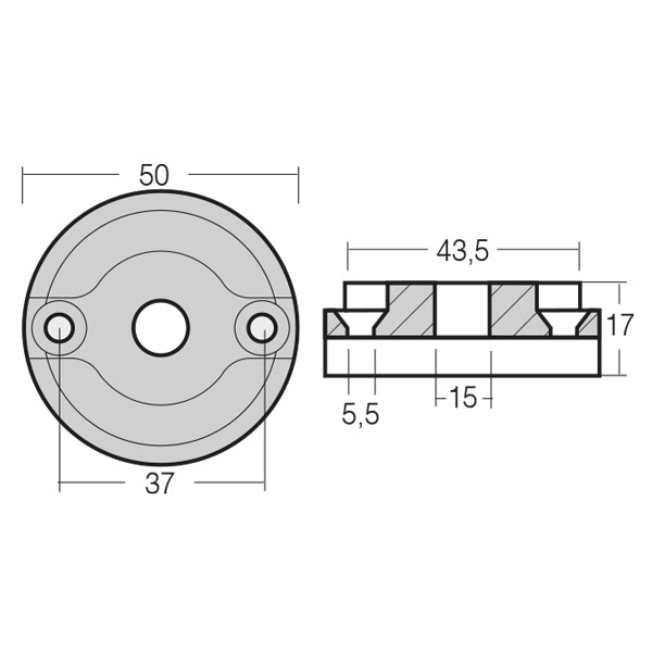 1852 Zink til Vetus bovpropel KGF 35