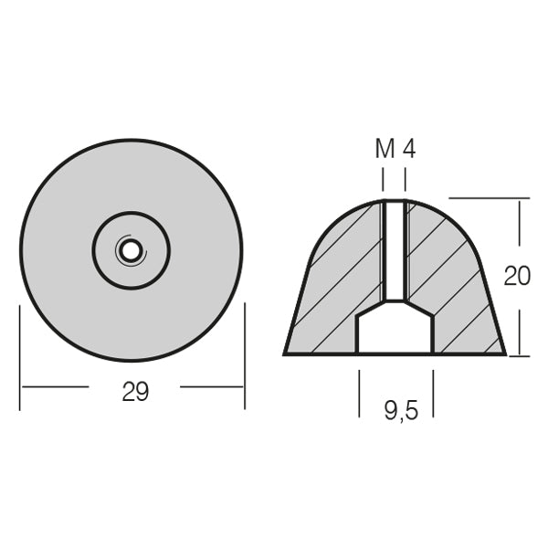 1852 Zink til QL 600 bovpropel