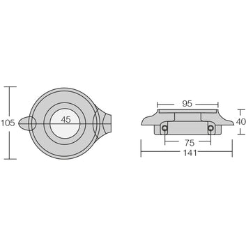 1852 Zinkring 2-delt til Volvo, 130S/150S