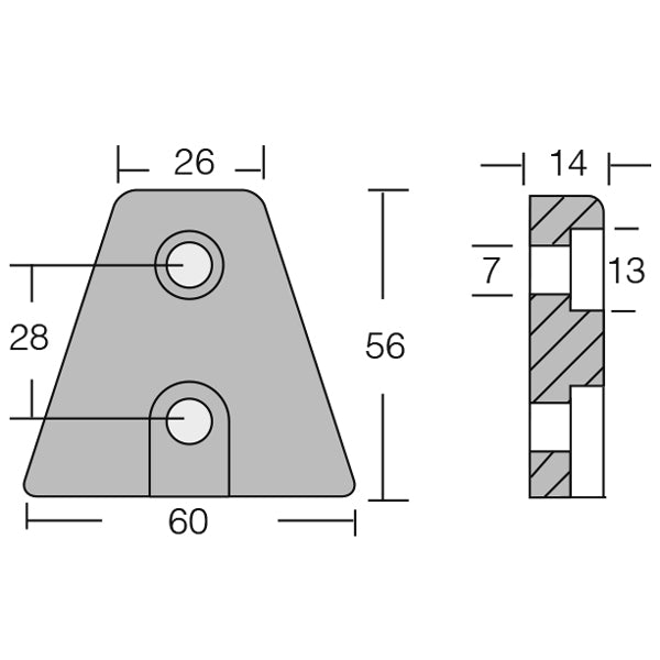1852 Zinkanode Volvo DPX 60x56mm