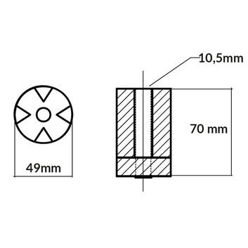 1852 Drevzink til Volvo IPS, 70x49 mm