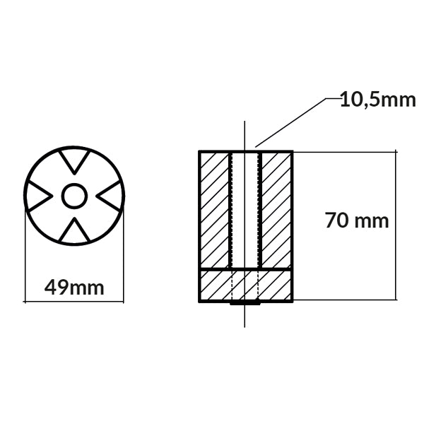 1852 Drevzink til Volvo IPS, 70x49 mm