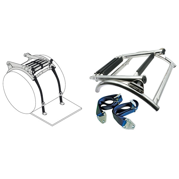 Badestige til gummibåd, 3 teleskoptrin