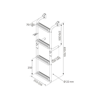 Nuova Rade badestige smal, 4 trin (2+2)