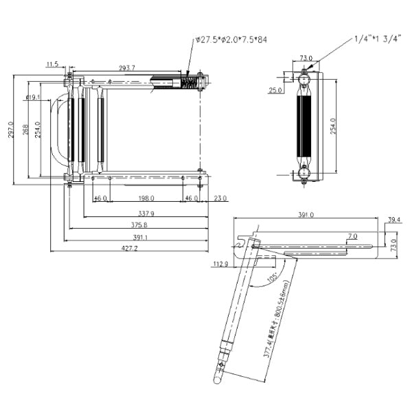 Badestige i kasette, 3 trin