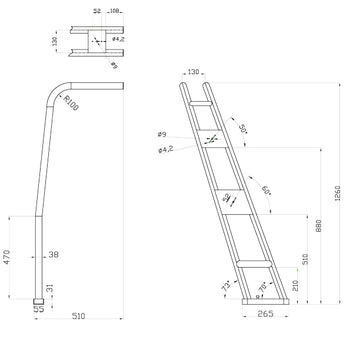 1852 Targabøjle RF med 70° vinkel