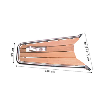 Stævnplatform med ankerrulle, 140x62,5 cm