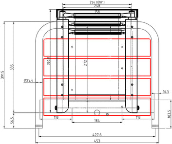 Badeplatform m/3-trins teleskopstige, 45x39cm