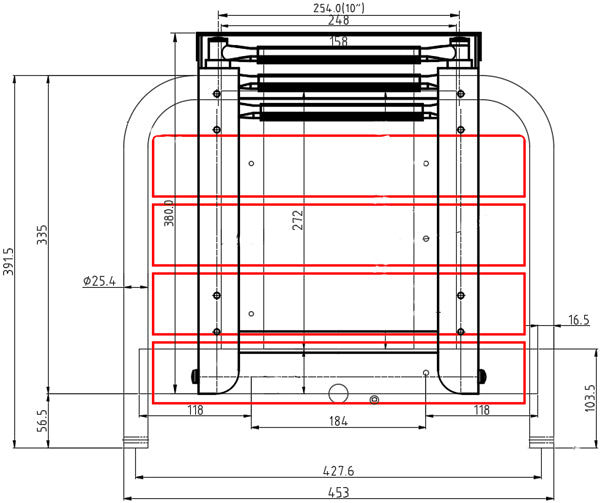 Badeplatform m/3-trins teleskopstige, 45x39cm