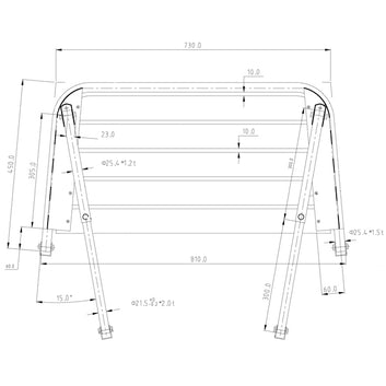 Badeplatform i rustfrit stål og teak, 81x45cm