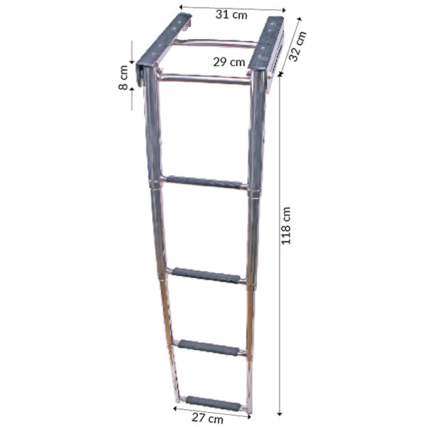 Teleskopstiger i kassette, 4 trin