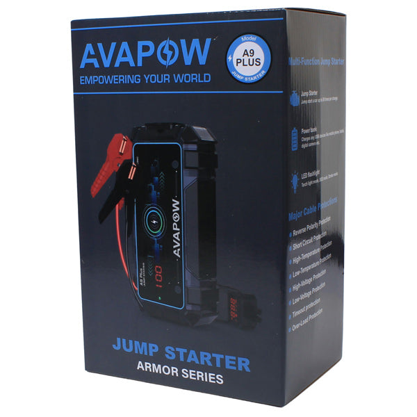 Avapow jumpstarter A9 Plus inkl taske 2000A, 12V