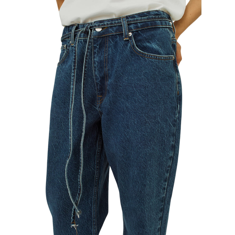 Norr Kenzie Relaxed Belt Jeans Pants Medium Blue Denim