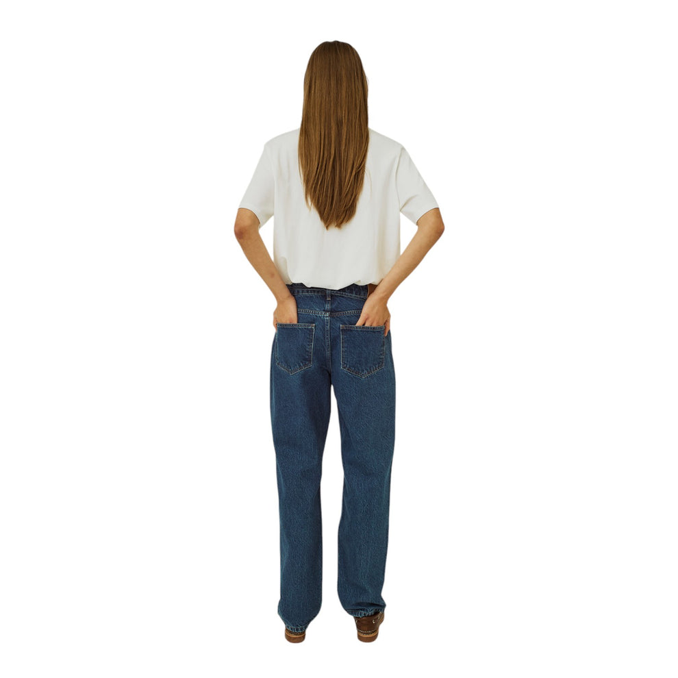 Norr Kenzie Relaxed Belt Jeans Pants Medium Blue Denim