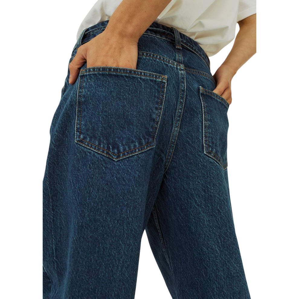 Norr Kenzie Relaxed Belt Jeans Pants Medium Blue Denim