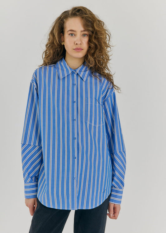 Norr Nicci Skjorte Off-White Stripe Dameskjorter