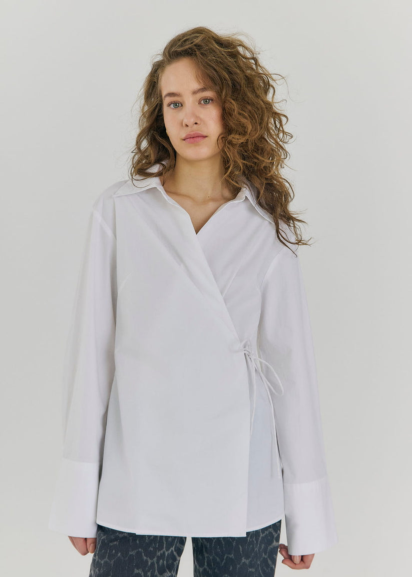 Norr Fraser Wrap Skjorte White