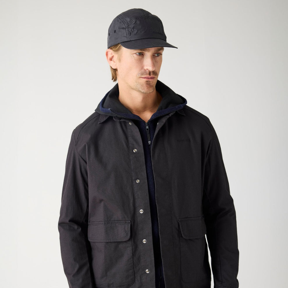 Knowledge Cotton Apparel M Ripstop Overshirt - Gots/Vegan 1300 Black Jet